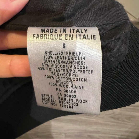 Black aviator Leather Jacket - Picture 7 of 15